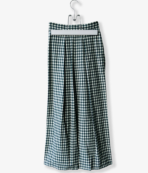 PHEENY/COTTON RAYON CHECK FLANNEL GATHERED PANTS(GREEN)