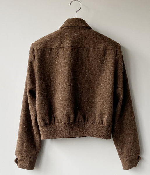 FUMIKA_UCHIDA/SPLASHED PATTERN ZIP-UP BLOUSON(BROWN)