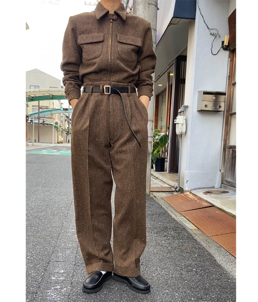 FUMIKA_UCHIDA/SPLASHED PATTERN ZIP-UP BLOUSON(BROWN)