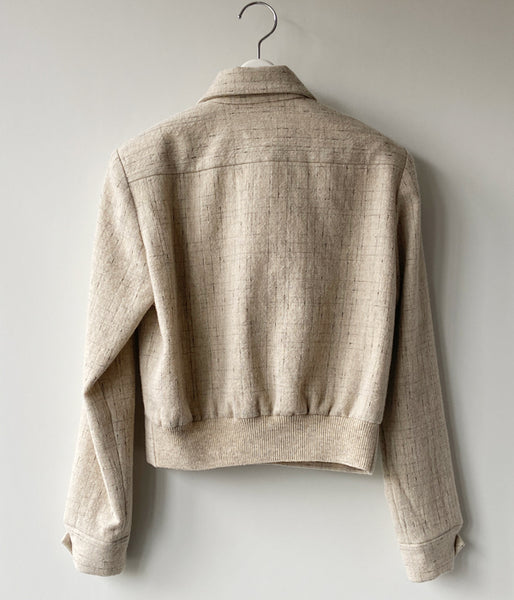 FUMIKA_UCHIDA/SPLASHED PATTERN ZIP-UP BLOUSON(OATMEAL)