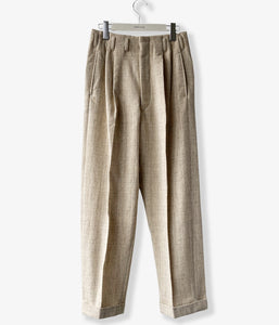 FUMIKA_UCHIDA/SPLASHED PATTERN WIDE TAPERED PANTS(OATMEAL)