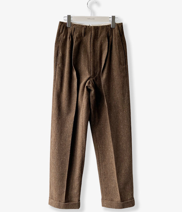 FUMIKA_UCHIDA/SPLASHED PATTERN WIDE TAPERED PANTS(BROWN)