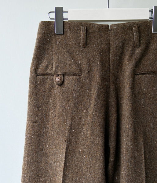 FUMIKA_UCHIDA/SPLASHED PATTERN WIDE TAPERED PANTS(BROWN)