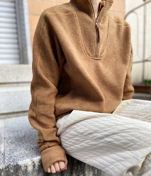 nowos/HALFZIP FLEECE TOP(BROWN)