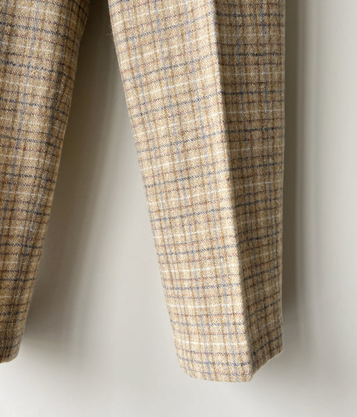 FUMIKA_UCHIDA/PLAID TWEED HIGH-WAIST SLACKS(PLAID BEIGE)