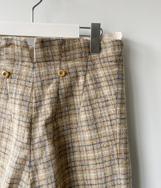 FUMIKA_UCHIDA/PLAID TWEED HIGH-WAIST SLACKS(PLAID BEIGE)