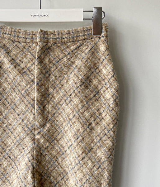 FUMIKA_UCHIDA/PLAID TWEED HOBBLE SKIRT(PLAID BEIGE)