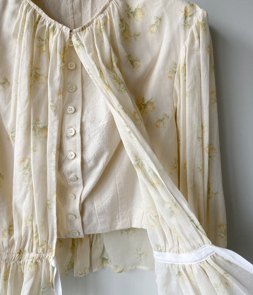 FUMIKA_UCHIDA/FLOWER PRINTED LAYERED BLOUSE(OFF WHITE)