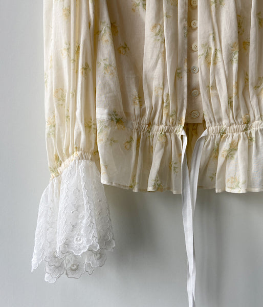 FUMIKA_UCHIDA/FLOWER PRINTED LAYERED BLOUSE(OFF WHITE)