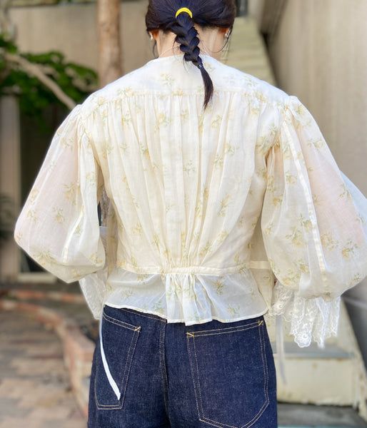 FUMIKA_UCHIDA/FLOWER PRINTED LAYERED BLOUSE(OFF WHITE)