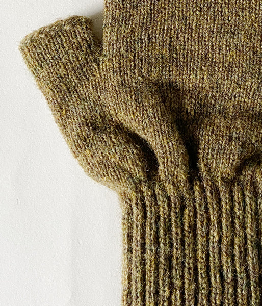 FUMIKA_UCHIDA/SHETLAND FINGERLESS GLOVES (KHAKI)