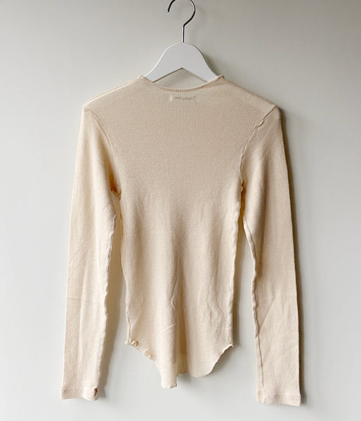 FUMIKA_UCHIDA/GAUZE WAFFLE CREW-NECK TOP (OFF WHITE)