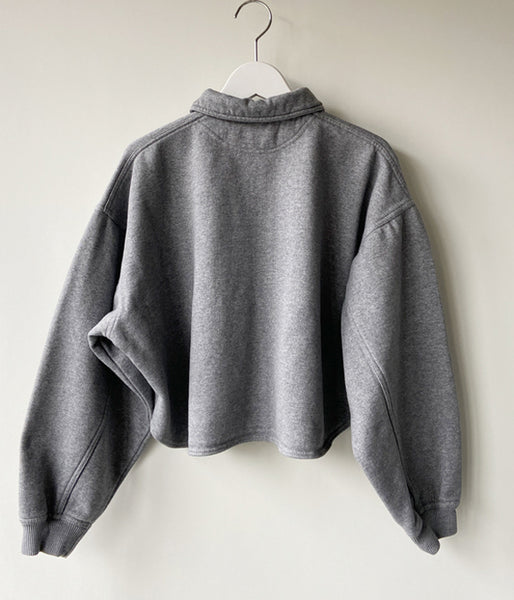 FUMIKA_UCHIDA/SWEAT SNAP BUTTON-UP SHIRT(GREY)