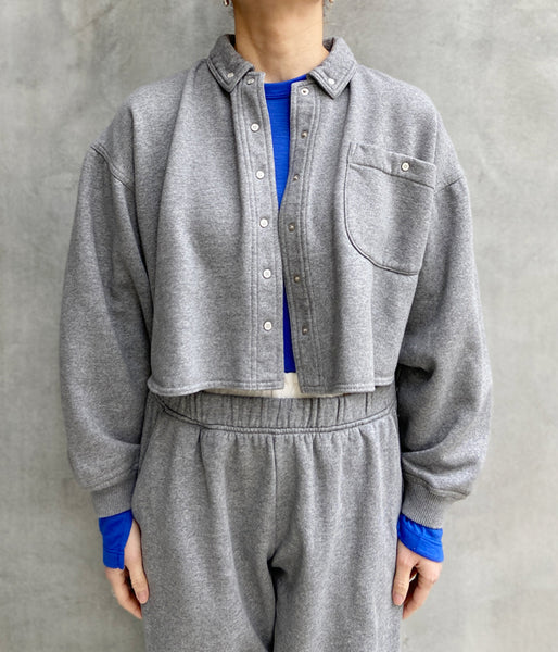 FUMIKA_UCHIDA/SWEAT SNAP BUTTON-UP SHIRT(GREY)