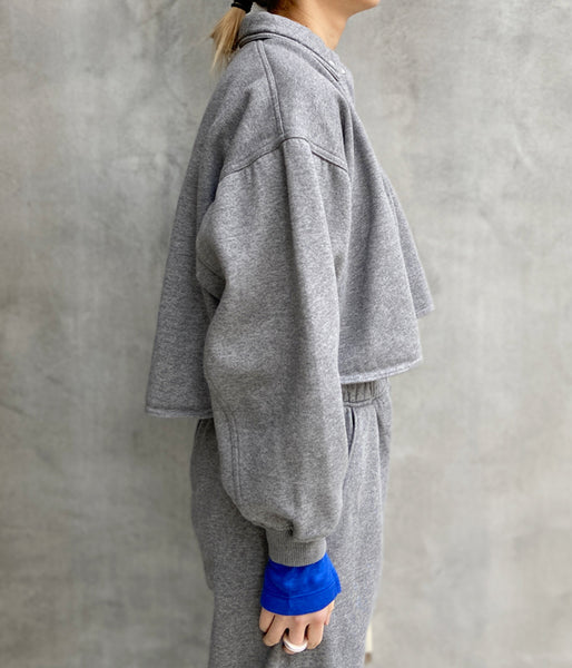 FUMIKA_UCHIDA/SWEAT SNAP BUTTON-UP SHIRT(GREY)