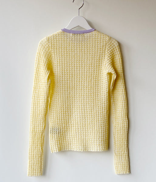 PHEENY/CHECK JACQUARD KNIT L/S(YELLOW)