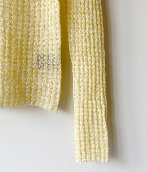 PHEENY/CHECK JACQUARD KNIT L/S(YELLOW)