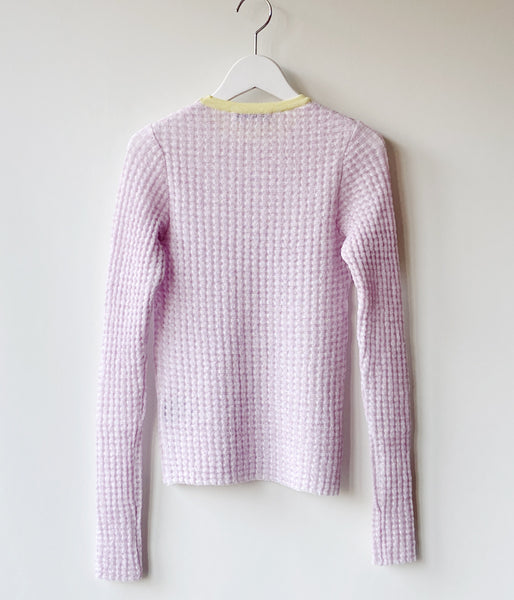 PHEENY/CHECK JACQUARD KNIT L/S(LAVENDER)