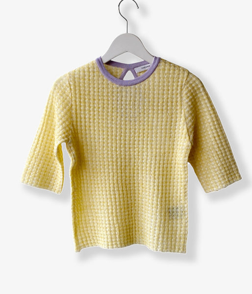 PHEENY/CHECK JACQUARD KNIT S/S(YELLOW)