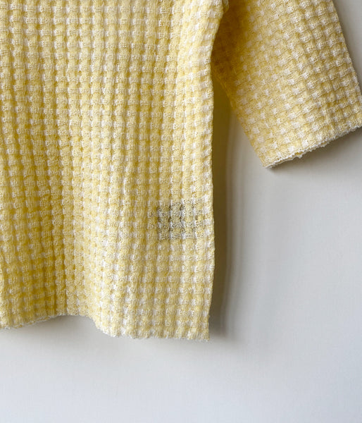 PHEENY/CHECK JACQUARD KNIT S/S(YELLOW)