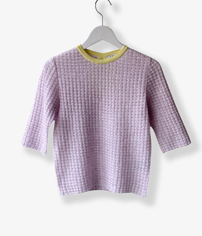 PHEENY/CHECK JACQUARD KNIT S/S(LAVENDER)