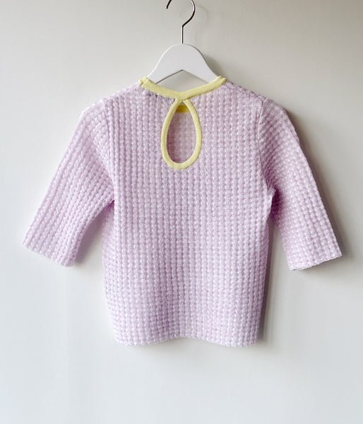 PHEENY/CHECK JACQUARD KNIT S/S(LAVENDER)