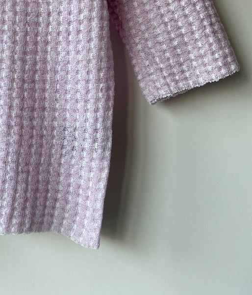 PHEENY/CHECK JACQUARD KNIT S/S(LAVENDER)