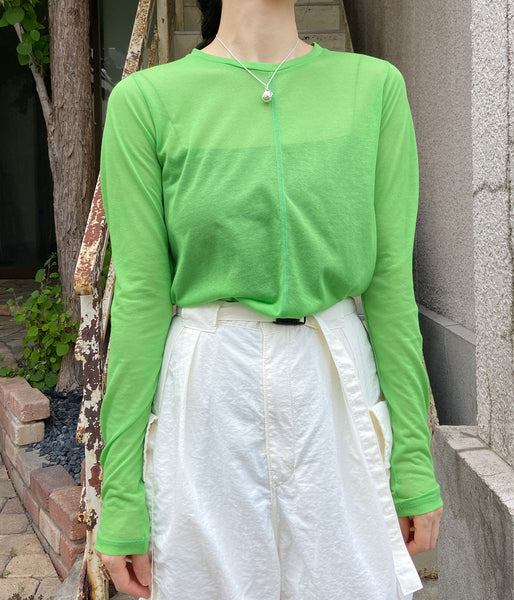 PHEENY/COTTON NYLON SHEER L/S(GREEN)