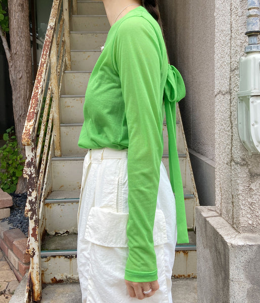 PHEENY/COTTON NYLON SHEER L/S(GREEN)