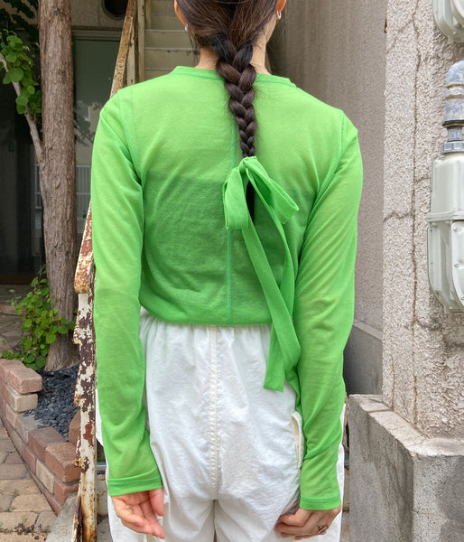 PHEENY/COTTON NYLON SHEER L/S(GREEN)