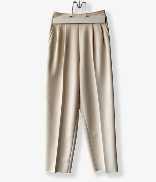 PHEENY/AMUNZEN HIGH WAIST TAPERED PANTS(IVORY)