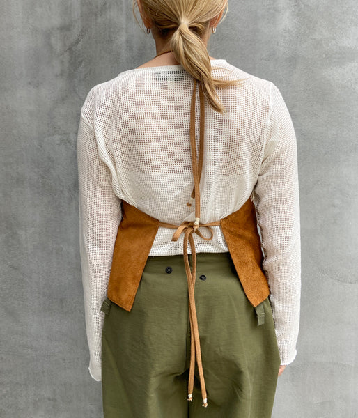 nowos/PATCHWORK SUEDE CAMISOLE(BEIGE)