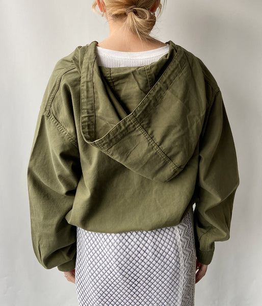 nowos/LACE UP PULLOVER SHIRT(GREEN)