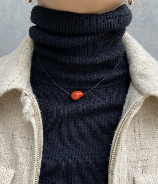 R.ALAGAN/DISTORTED STONE CHOKER(RED AGATE)