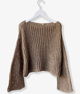 nowos/MIX SWEATER(BROWN)