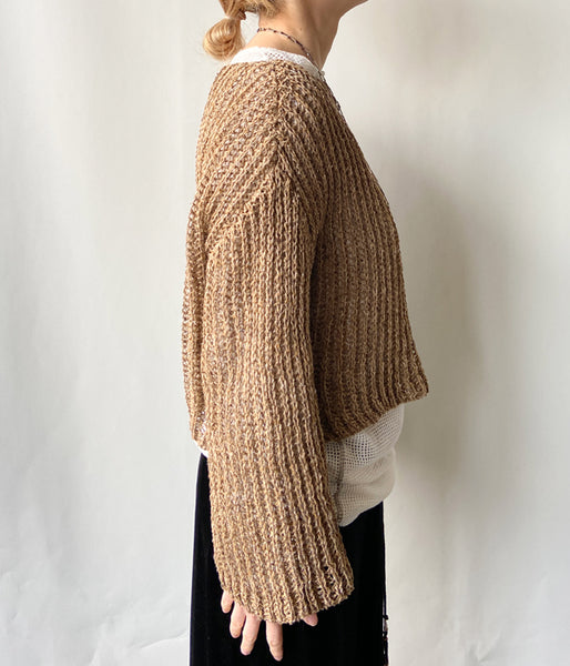 nowos/MIX SWEATER(BROWN)