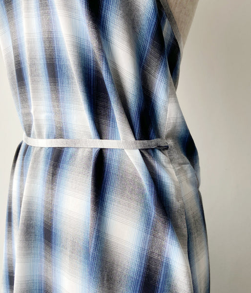 PHEENY/RAYON OMBRE CHECK APRON DRESS(BLUE)