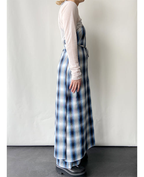 PHEENY/RAYON OMBRE CHECK APRON DRESS(BLUE)