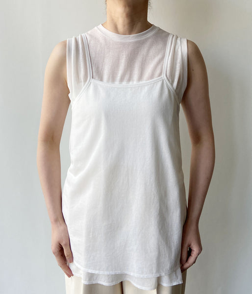 PHEENY/COTTON NYLON SHEER N/S ENSEMBLE(WHITE)