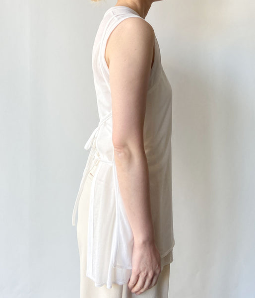 PHEENY/COTTON NYLON SHEER N/S ENSEMBLE(WHITE)