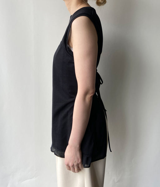 PHEENY/COTTON NYLON SHEER N/S ENSEMBLE(BLACK)