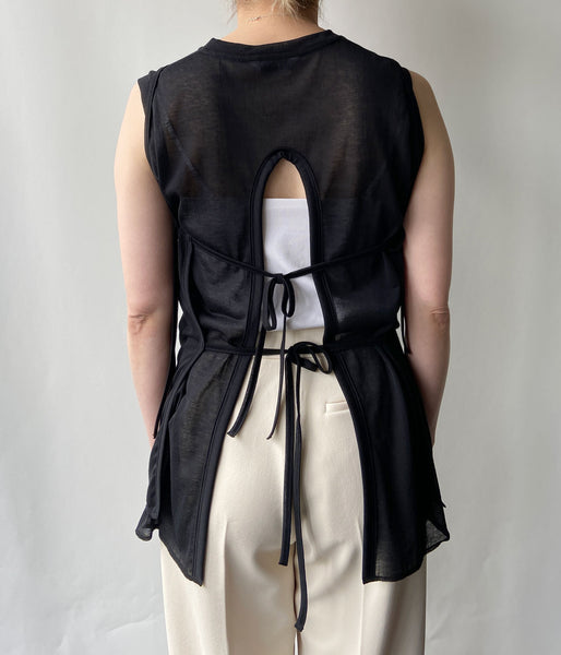 PHEENY/COTTON NYLON SHEER N/S ENSEMBLE(BLACK)