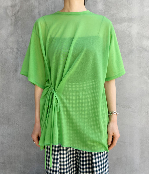 PHEENY/COTTON NYLON SHEER DRAPE S/S(GREEN)