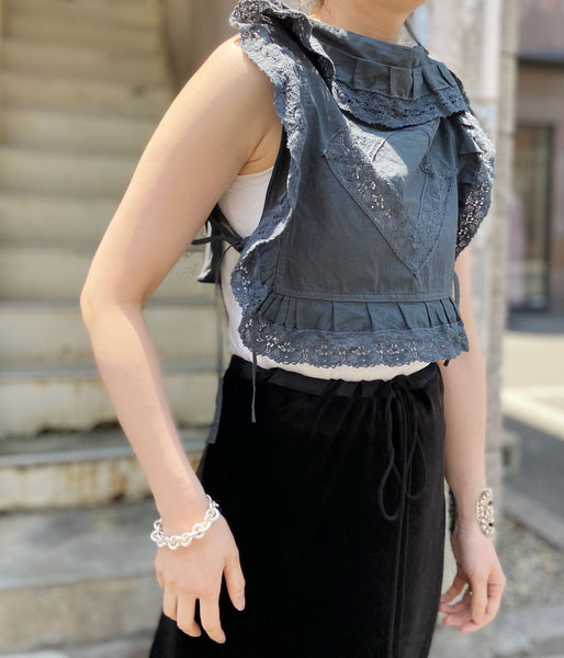 FUMIKA_UCHIDA/OVER-DYED CUSHION TOP_MINIMUM(D.GREEN)