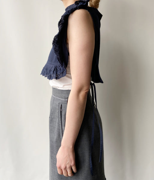 FUMIKA_UCHIDA/OVER-DYED CUSHION TOP_MINIMUM(NAVY)