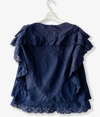 FUMIKA_UCHIDA/OVER-DYED CUSHION TOP_OVERSIZED(NAVY)