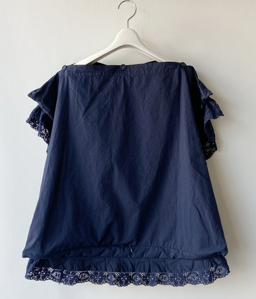 FUMIKA_UCHIDA/OVER-DYED CUSHION TOP_OVERSIZED(NAVY)