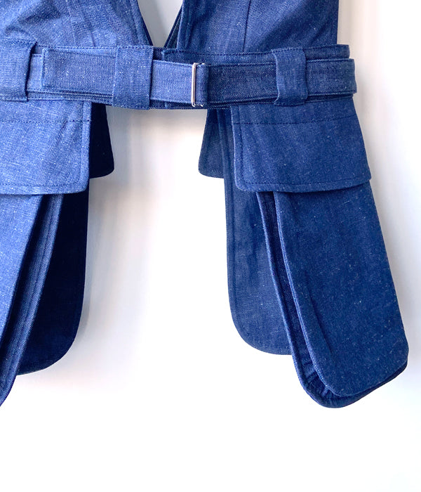 トップス FUMIKA UCHIDA NEPPED DENIM POCKET VEST FUMIKA_UCHIDA/NEPPED DENIM POCKET VEST(INDIGO)