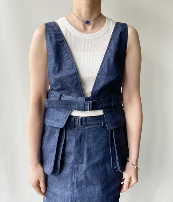 トップス FUMIKA UCHIDA NEPPED DENIM POCKET VEST FUMIKA_UCHIDA/NEPPED DENIM POCKET VEST(INDIGO)