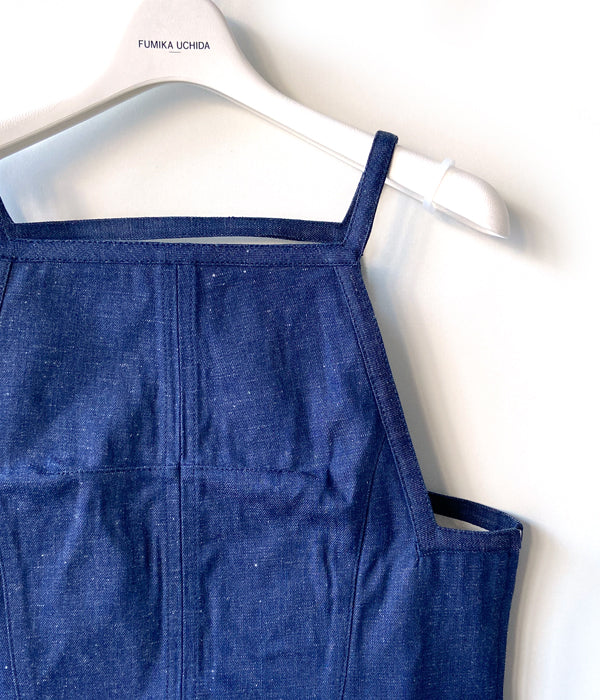 FUMIKA_UCHIDA/NEPPED DENIM SQUARE-NECK TOP(INDIGO)